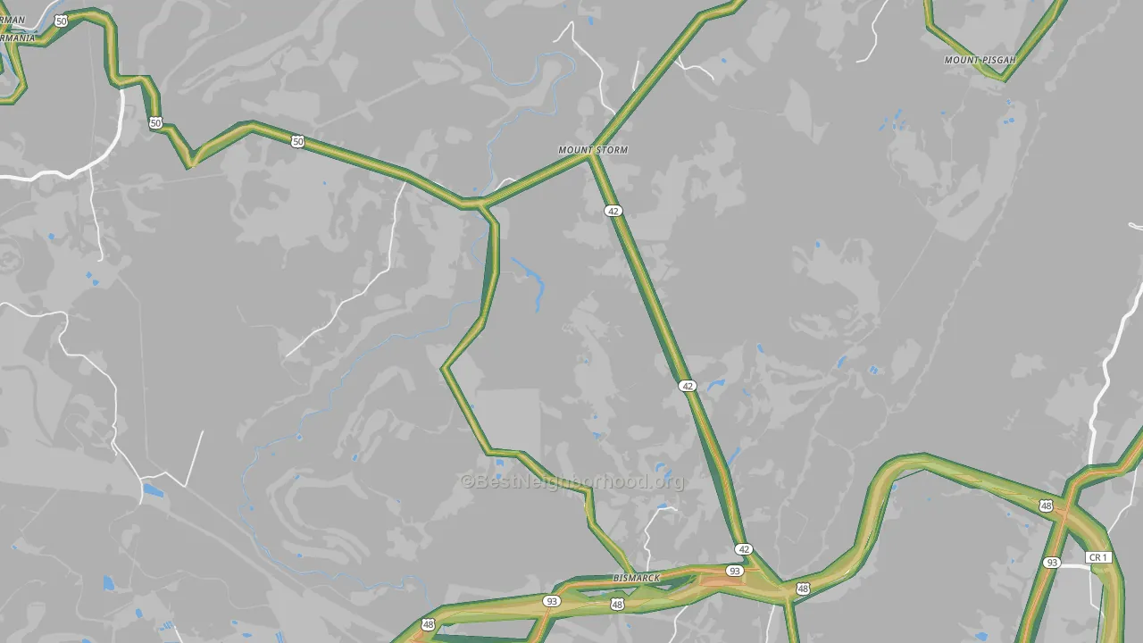 26739, WV Map of Noise Levels in 26739