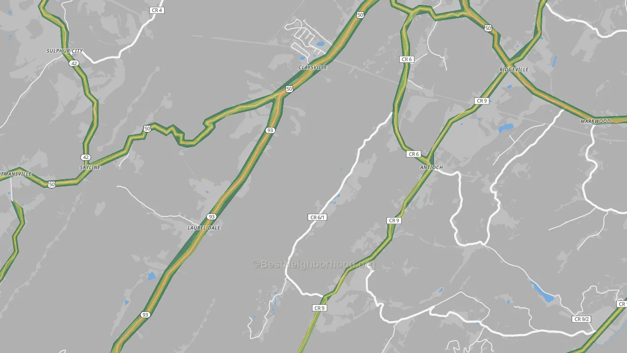26743, WV Map of Noise Levels in 26743