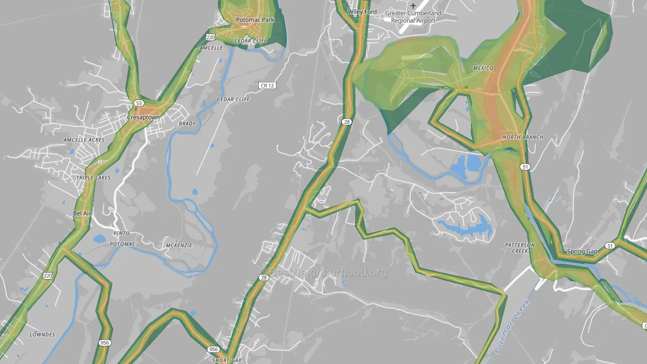26753, WV Map of Noise Levels in 26753