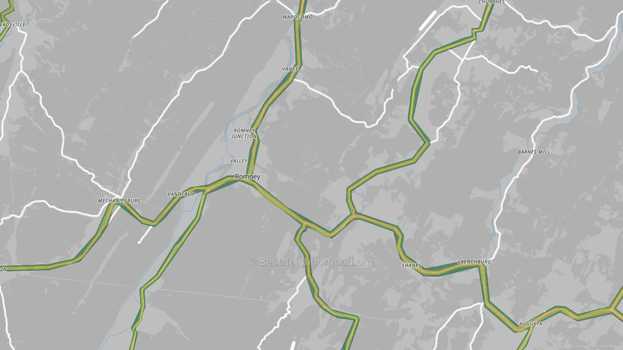 26757, WV Map of Noise Levels in 26757