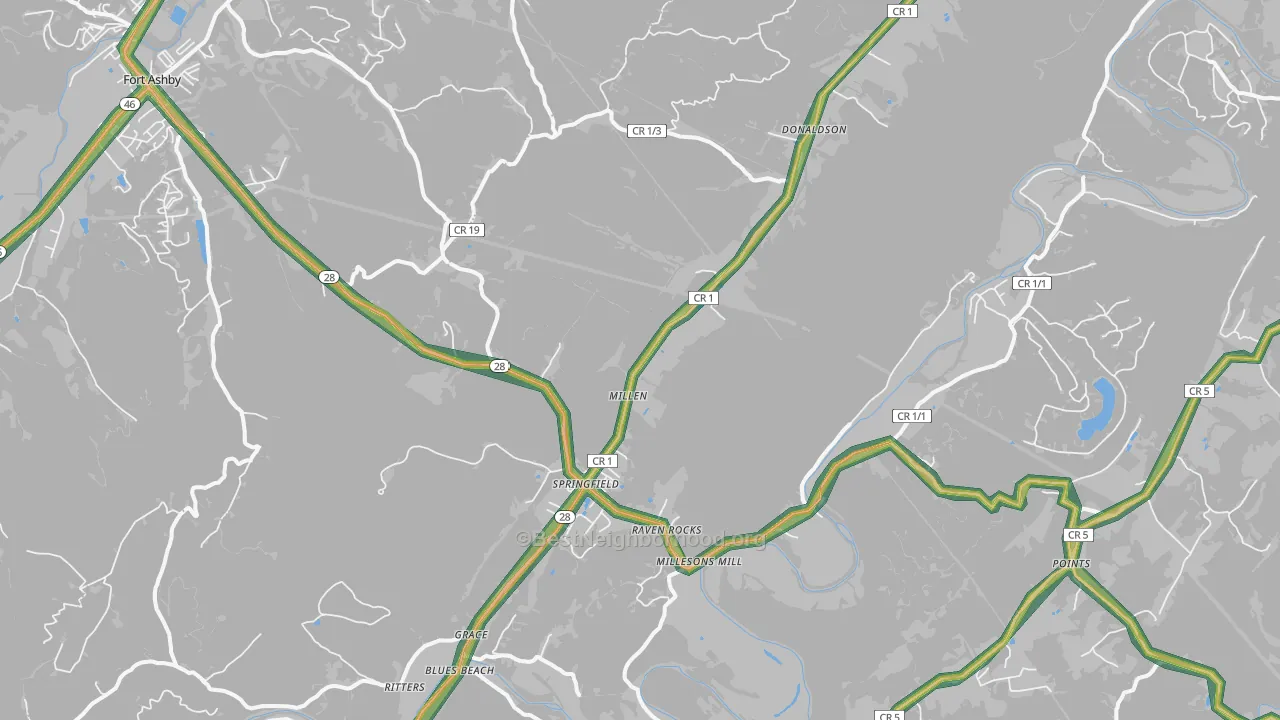 26763, WV Map of Noise Levels in 26763