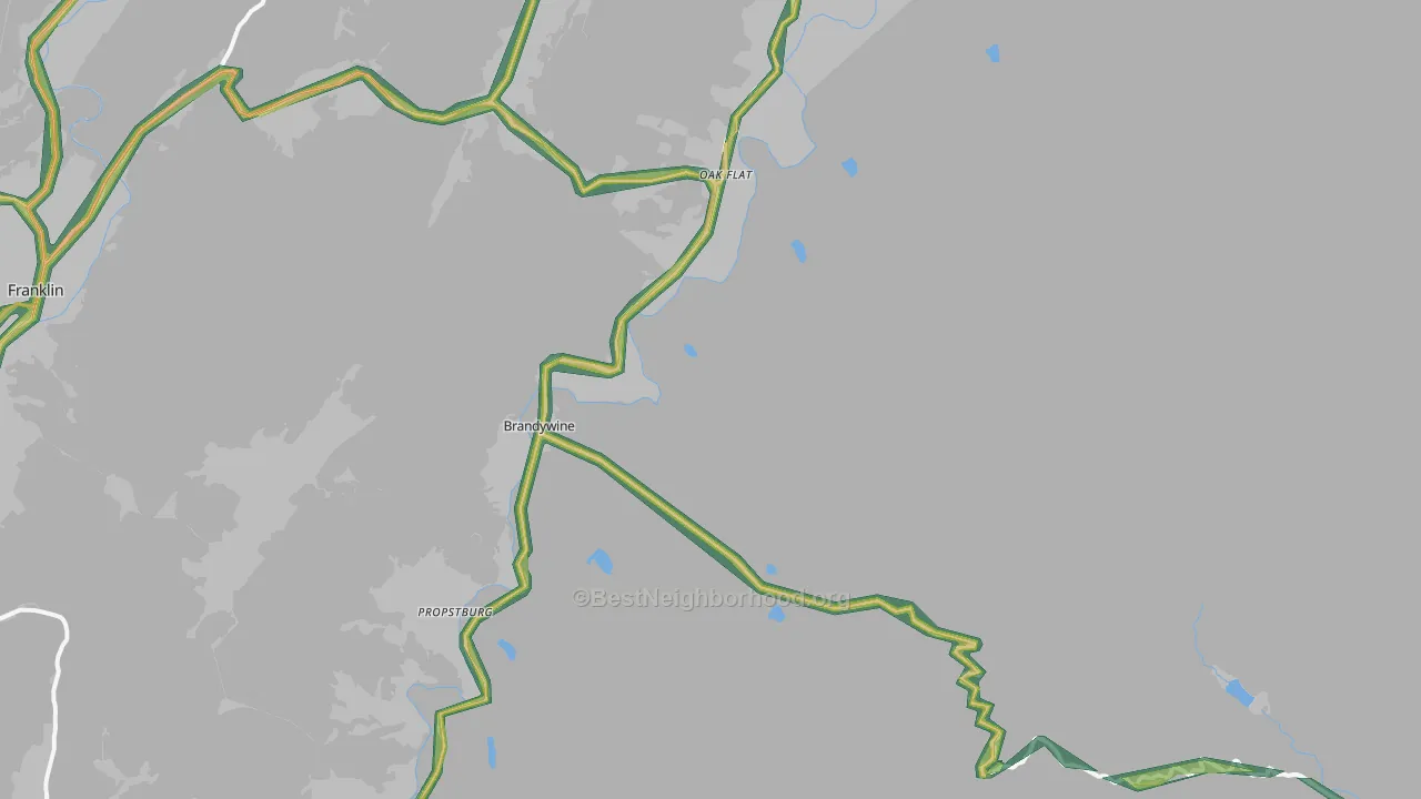 26802, WV Map of Noise Levels in 26802