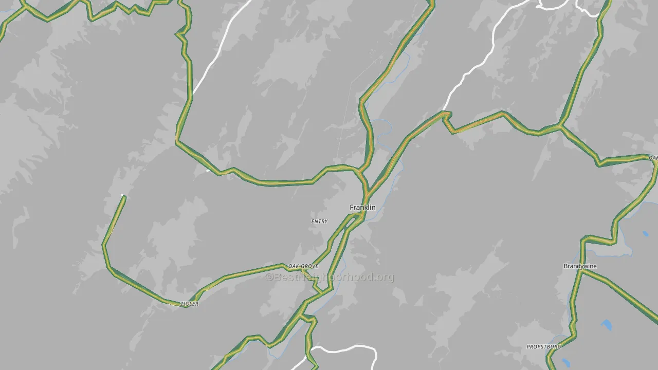 26807, WV Map of Noise Levels in 26807