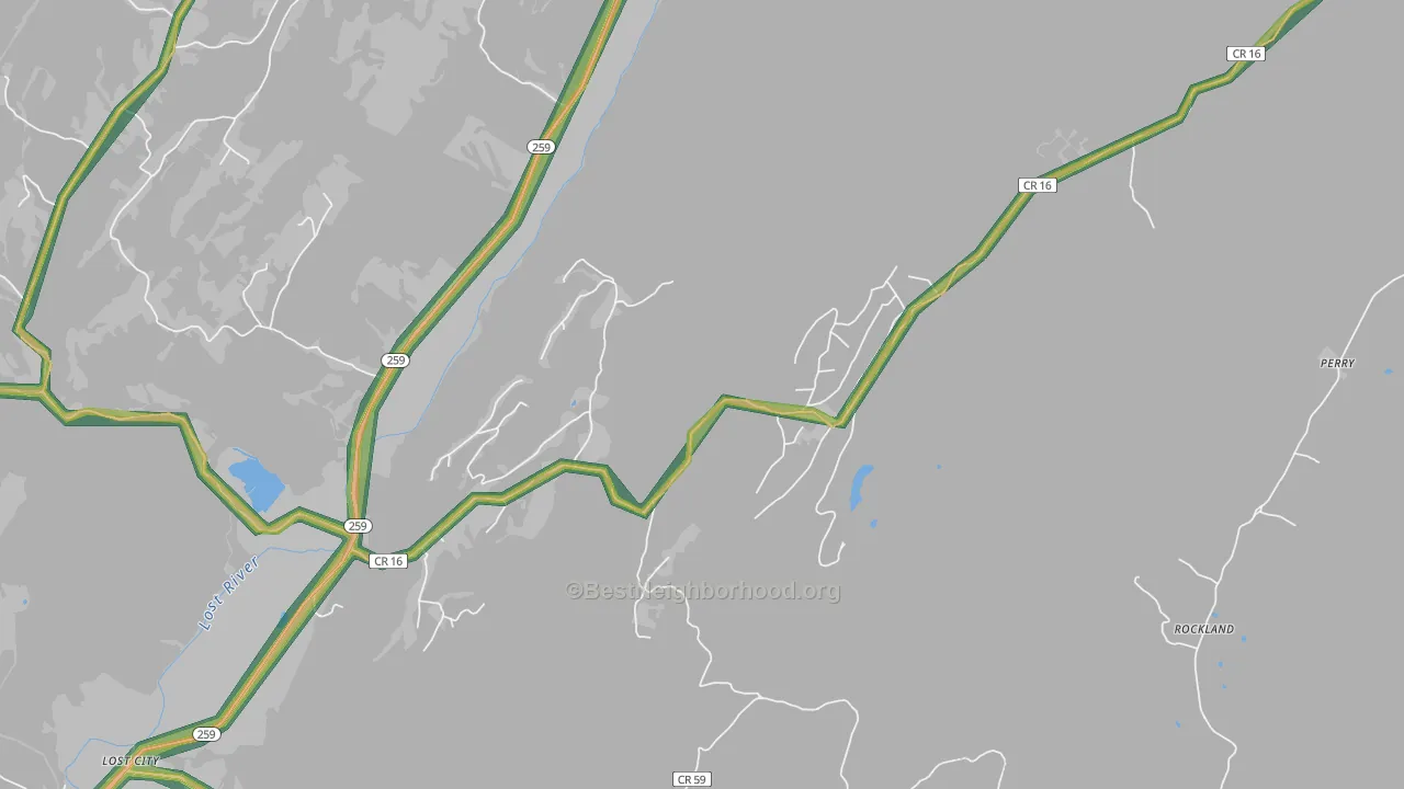 26810, WV Map of Noise Levels in 26810
