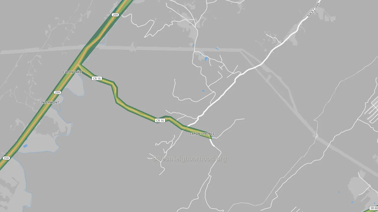 26823, WV Map of Noise Levels in 26823