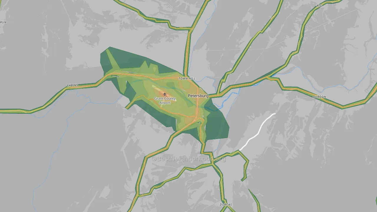 26847, WV Map of Noise Levels in 26847