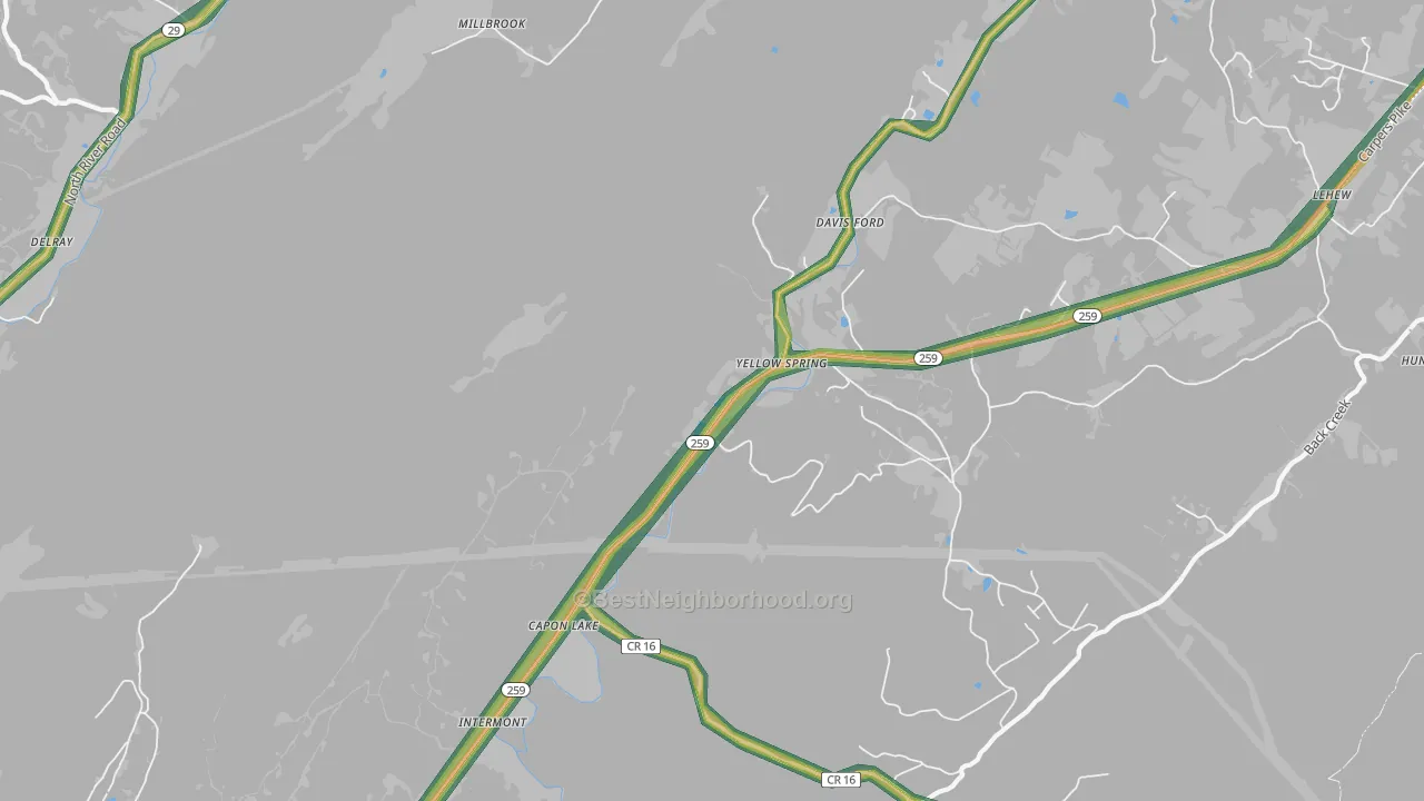 26865, WV Map of Noise Levels in 26865
