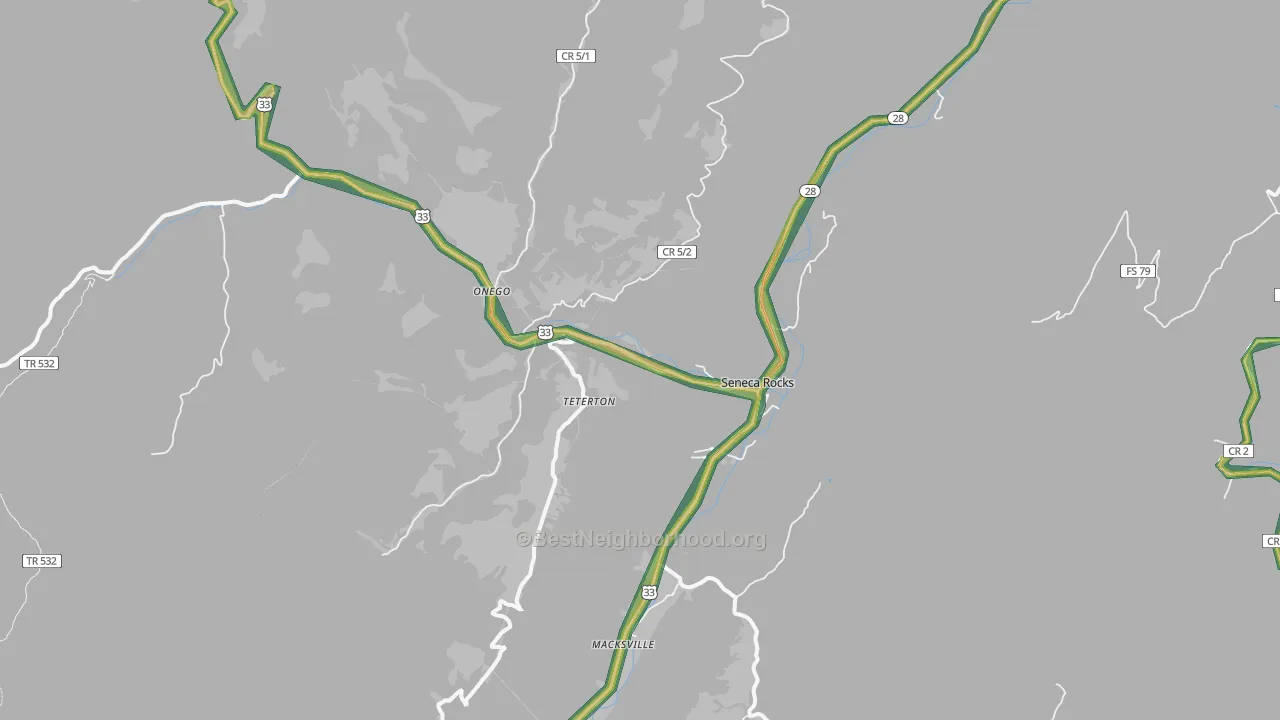 26884, WV Map of Noise Levels in 26884