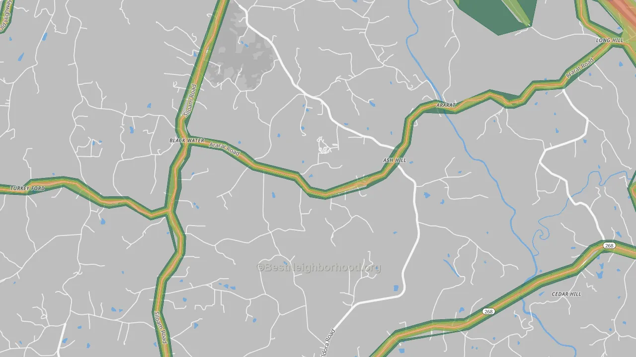 27007, NC Map of Noise Levels in 27007