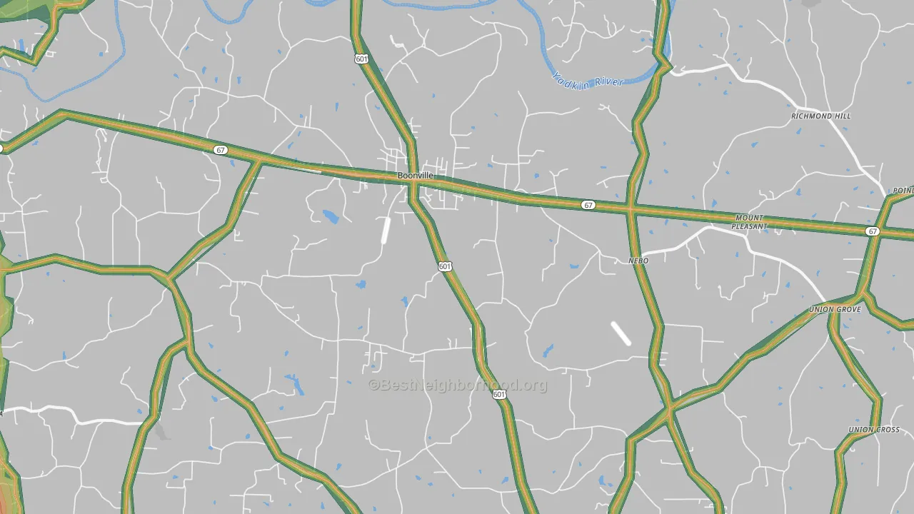 27011, NC Map of Noise Levels in 27011