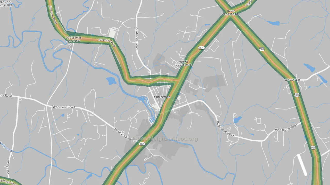 27014, NC Map of Noise Levels in 27014