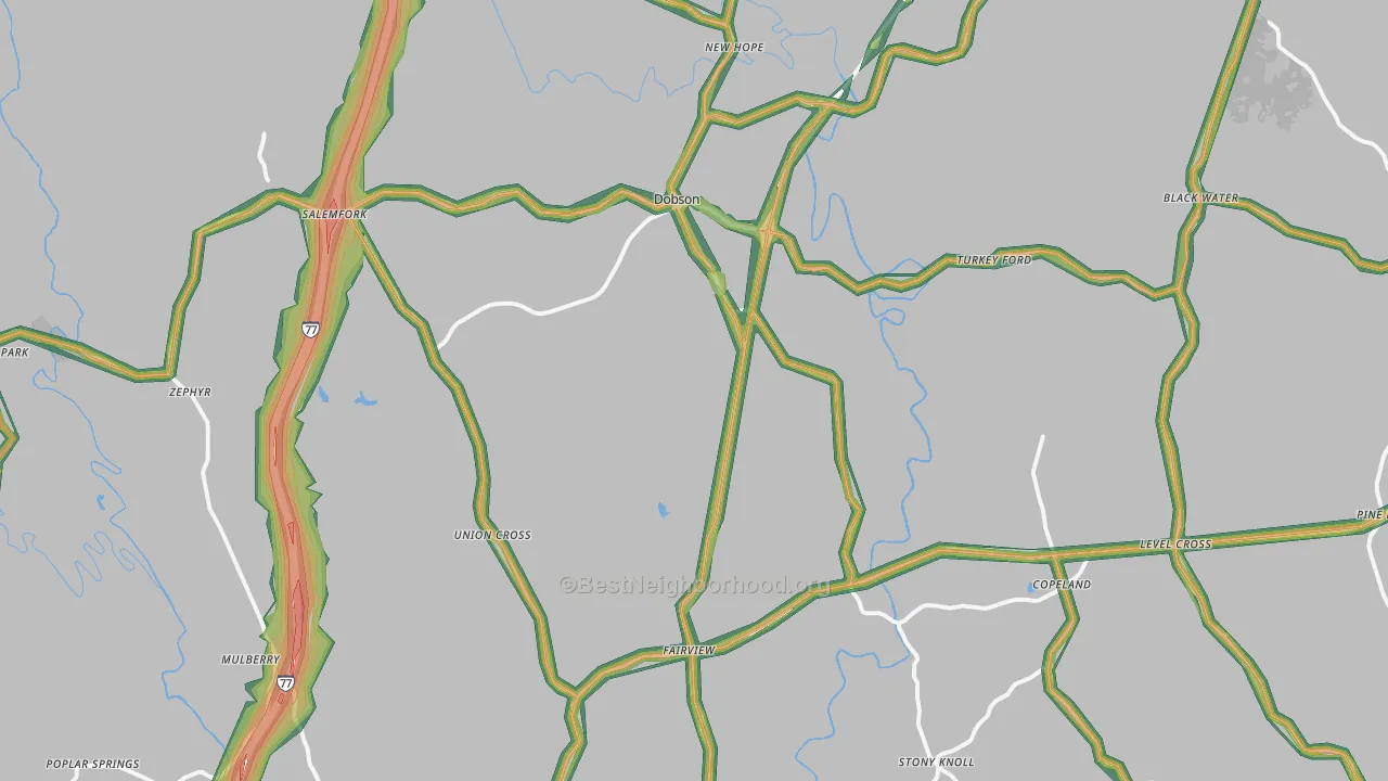 27017, NC Map of Noise Levels in 27017