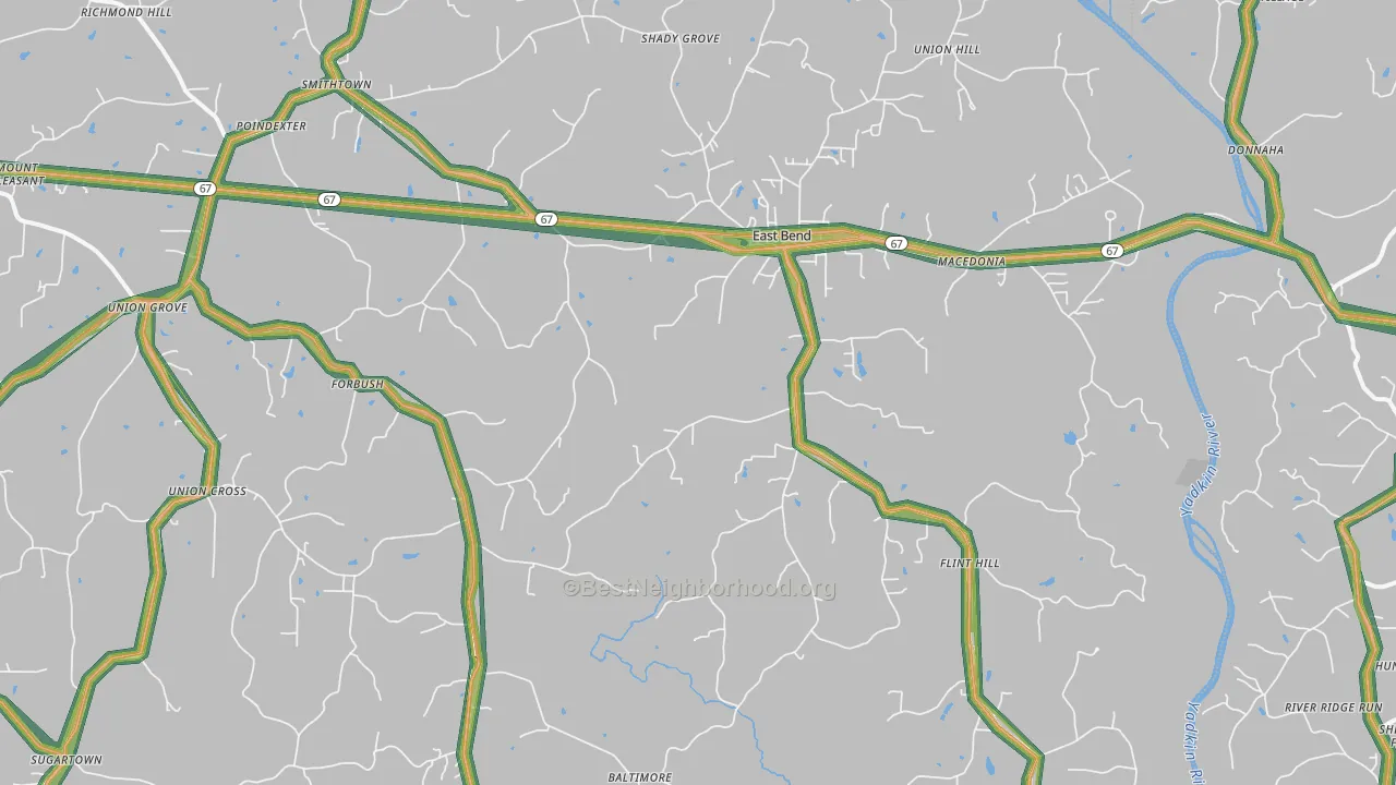 27018, NC Map of Noise Levels in 27018