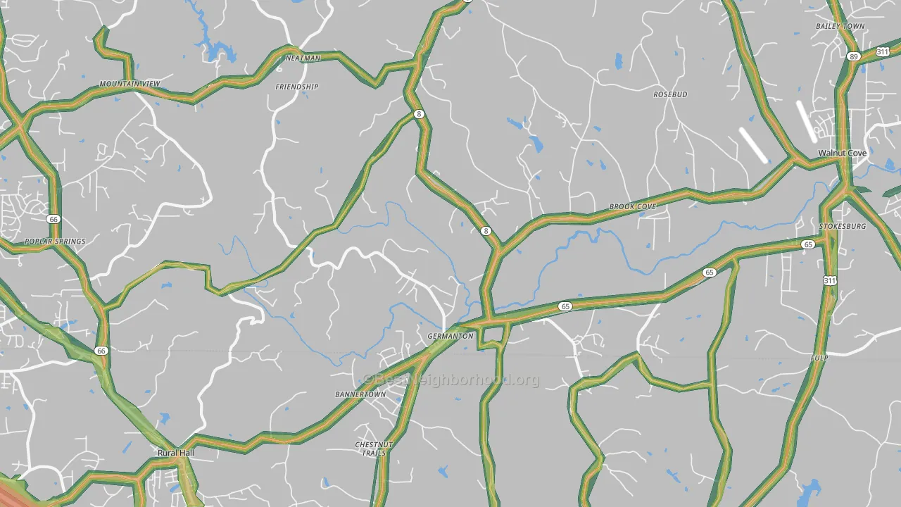 27019, NC Map of Noise Levels in 27019