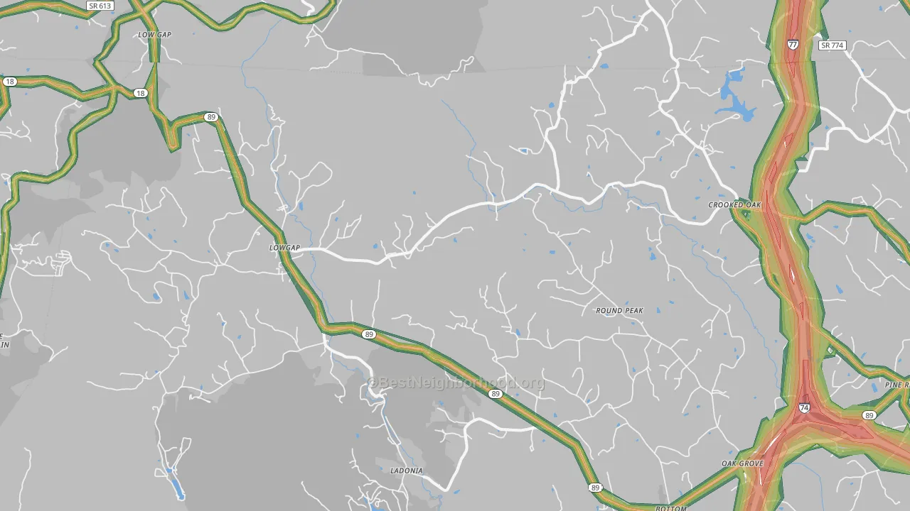 27024, NC Map of Noise Levels in 27024