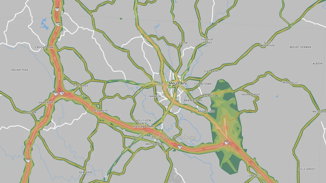 27030, NC Map of Noise Levels in 27030