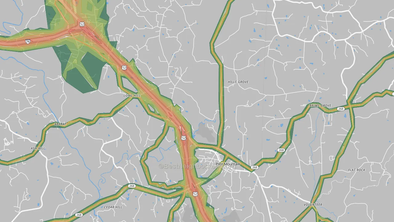 27041, NC Map of Noise Levels in 27041