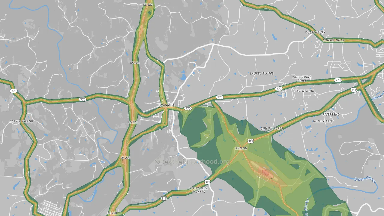 27048, NC Map of Noise Levels in 27048