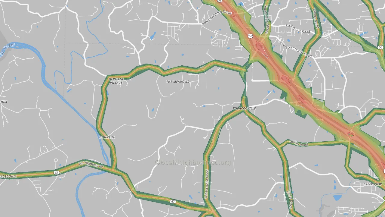 27050, NC Map of Noise Levels in 27050