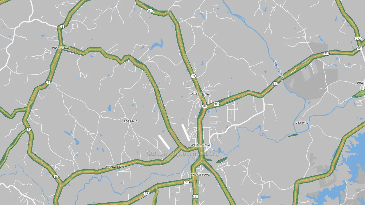 27052, NC Map of Noise Levels in 27052