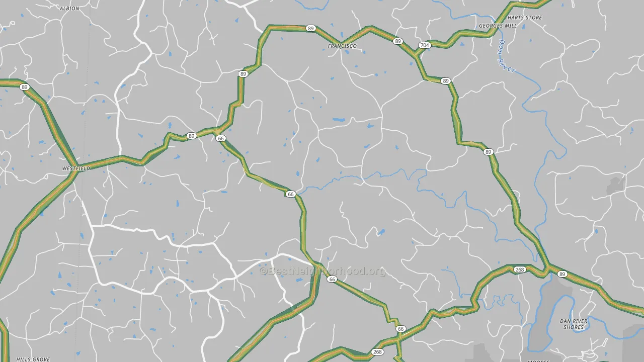 27053, NC Map of Noise Levels in 27053