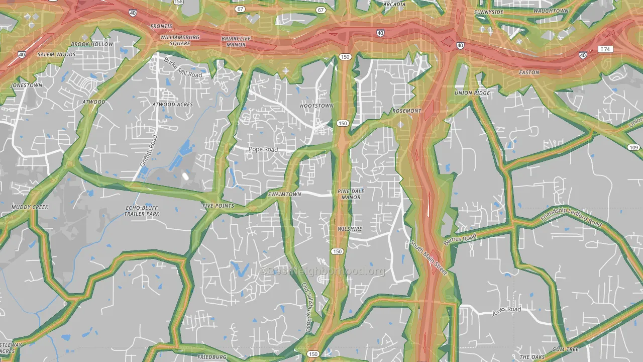 27127, NC Map of Noise Levels in 27127