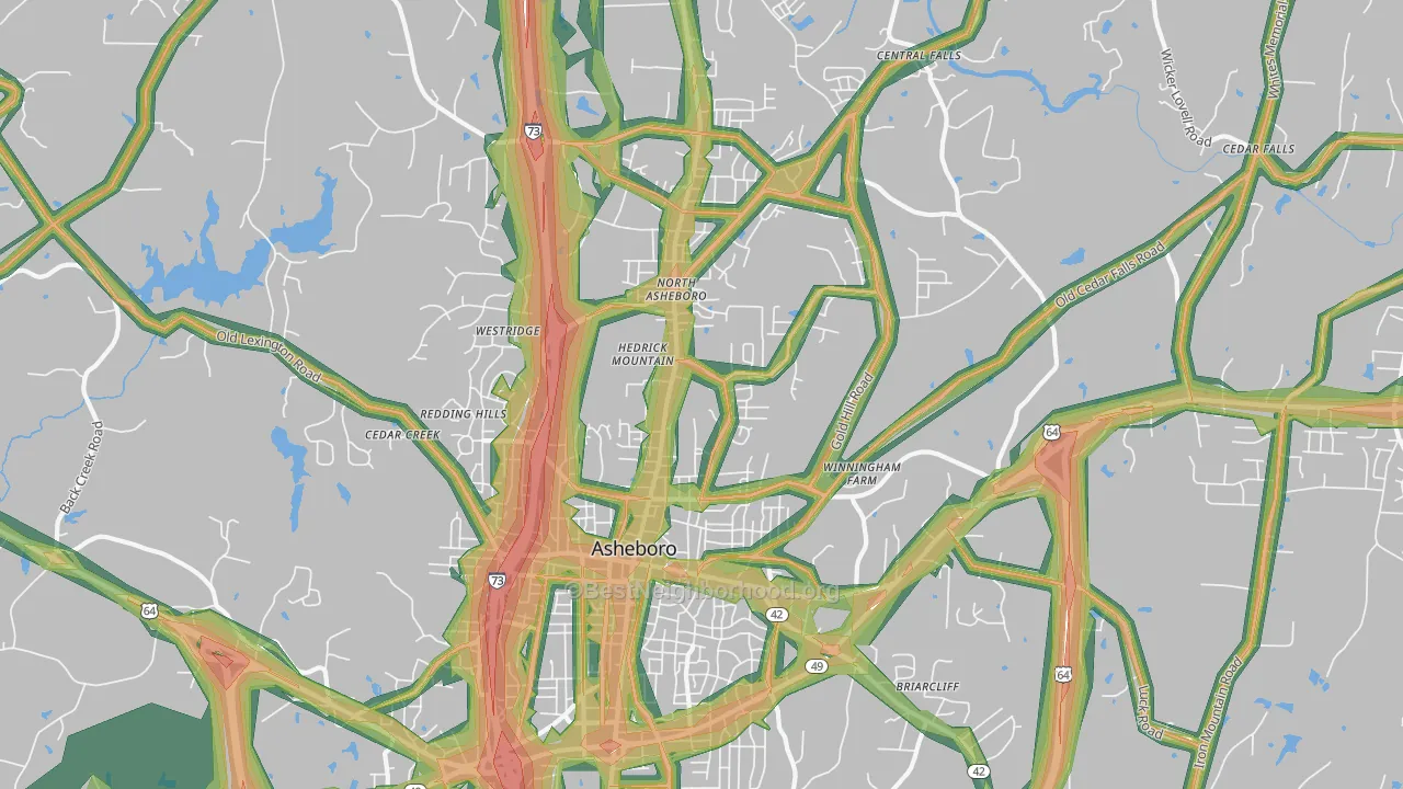 27203, NC Map of Noise Levels in 27203