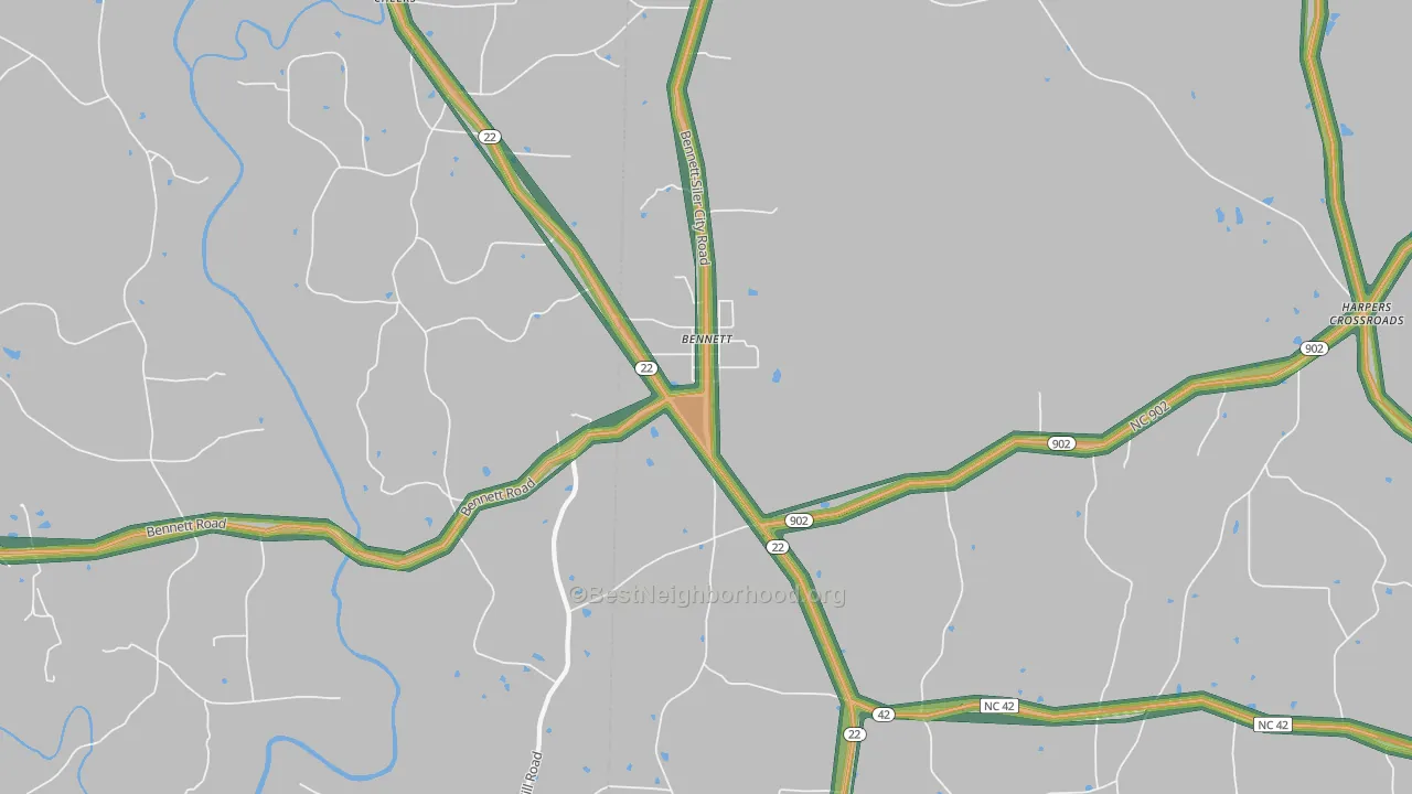 27208, NC Map of Noise Levels in 27208