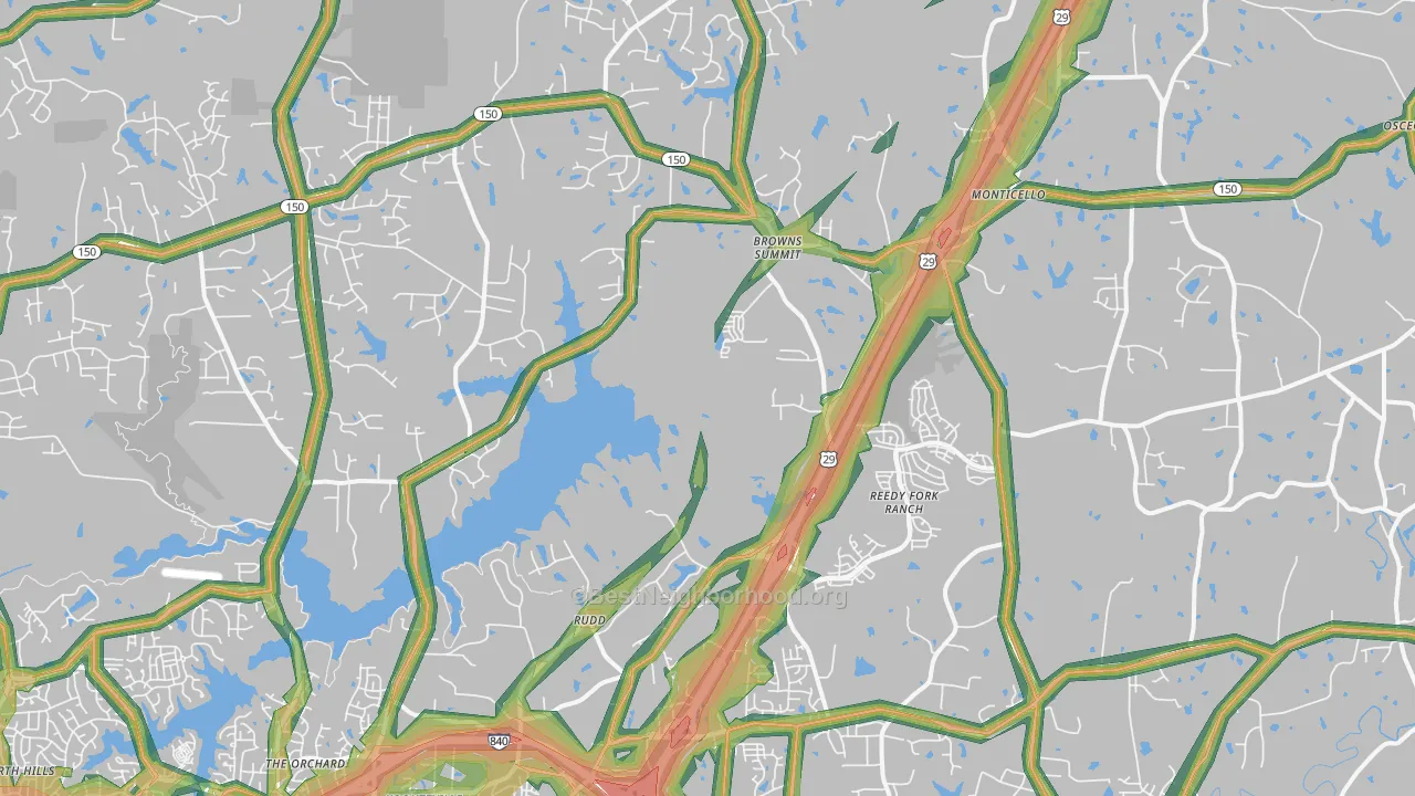 27214, NC Map of Noise Levels in 27214