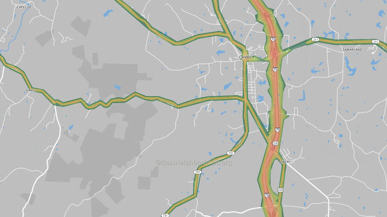 27229, NC Map of Noise Levels in 27229