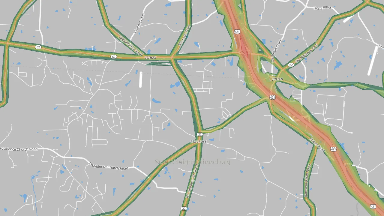 27233, NC Map of Noise Levels in 27233