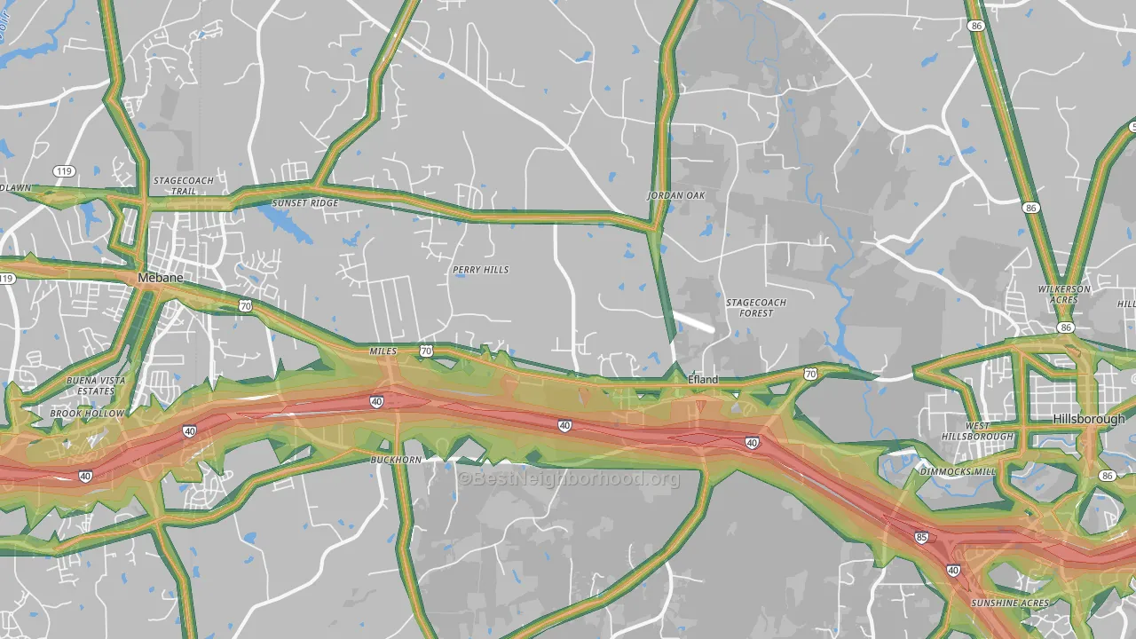 27243, NC Map of Noise Levels in 27243