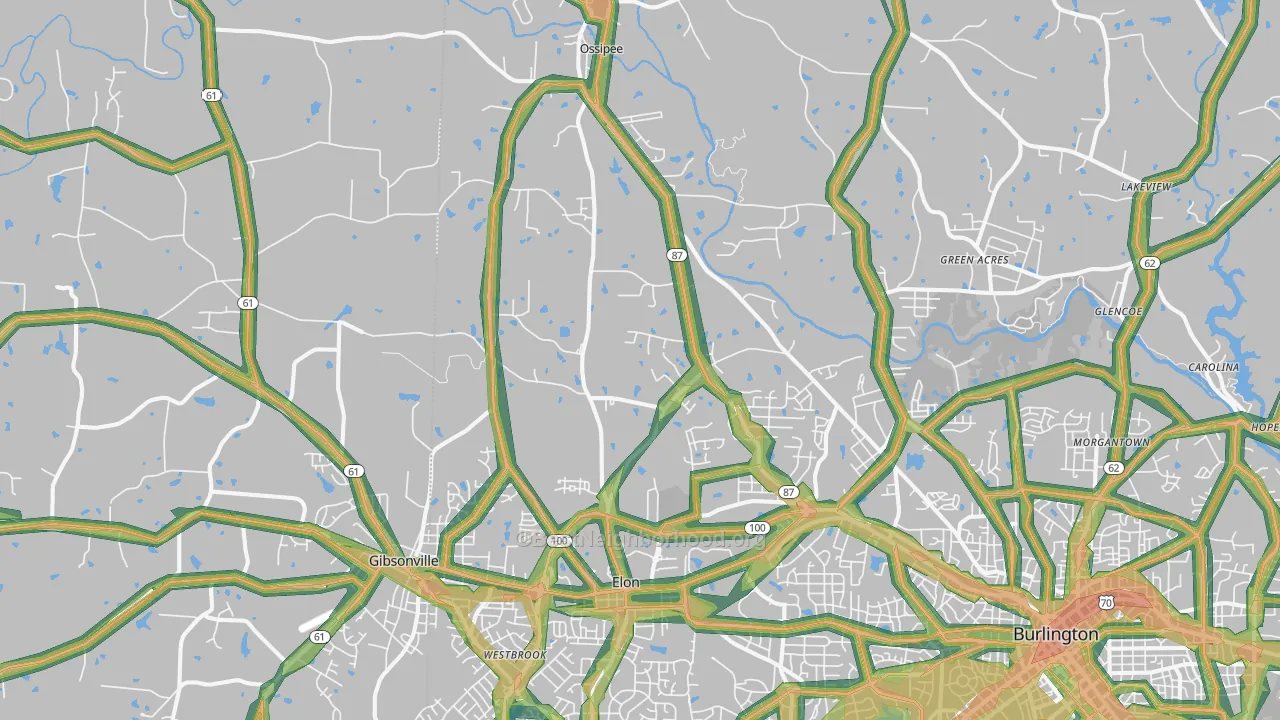 27244, NC Map of Noise Levels in 27244