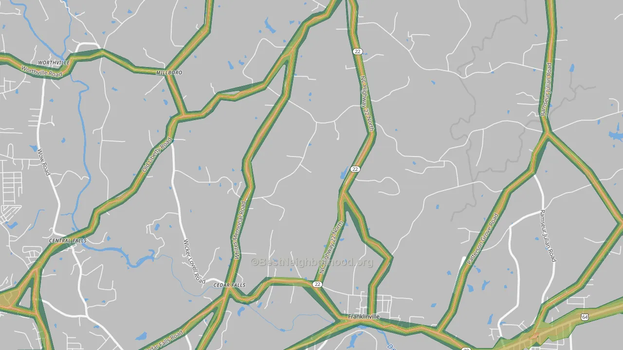 27248, NC Map of Noise Levels in 27248