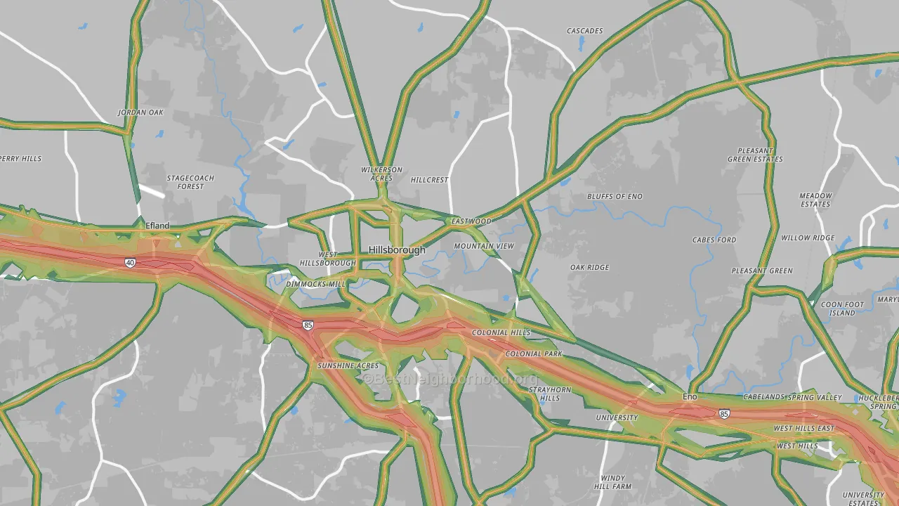 27278, NC Map of Noise Levels in 27278