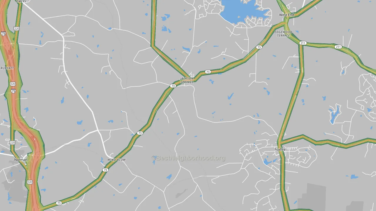 27281, NC Map of Noise Levels in 27281