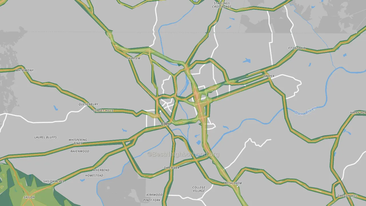 27288, NC Map of Noise Levels in 27288
