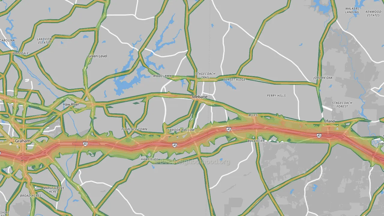 27302, NC Map of Noise Levels in 27302
