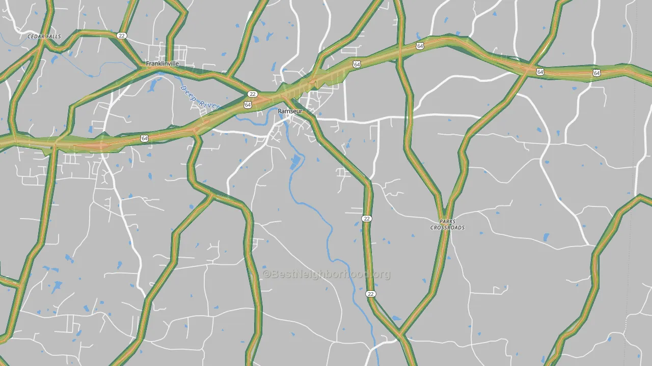27316, NC Map of Noise Levels in 27316