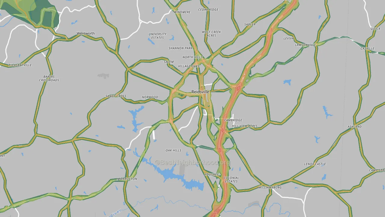 27320, NC Map of Noise Levels in 27320