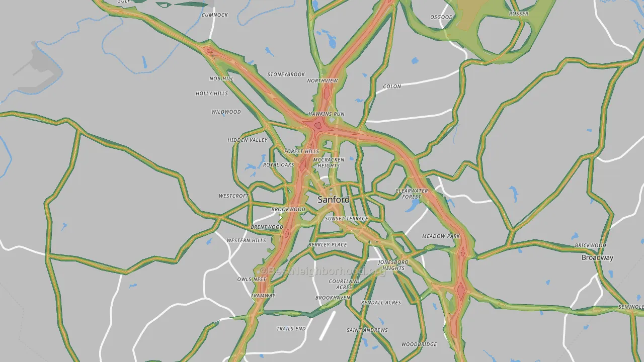 27330, NC Map of Noise Levels in 27330