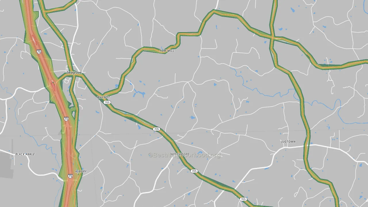 27341, NC Map of Noise Levels in 27341