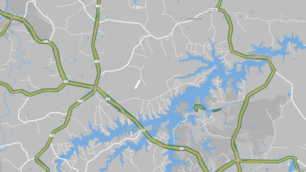 27343, NC Map of Noise Levels in 27343