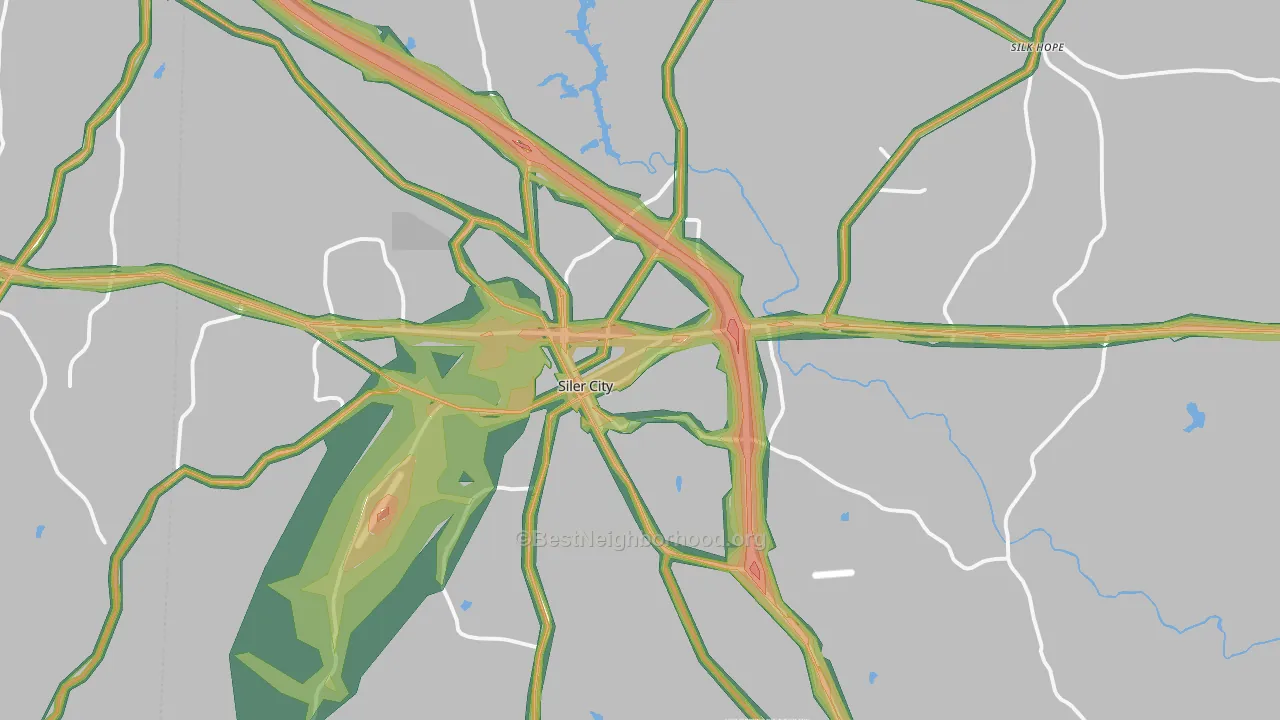 27344, NC Map of Noise Levels in 27344