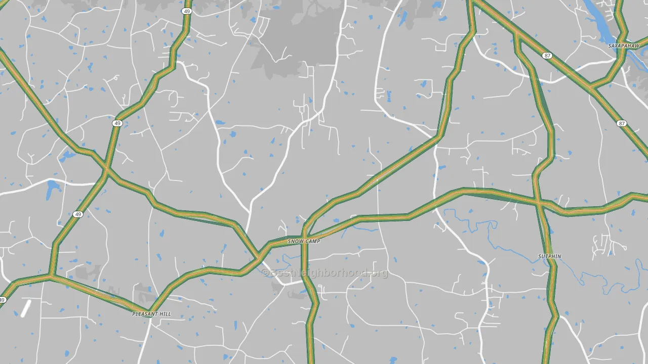 27349, NC Map of Noise Levels in 27349