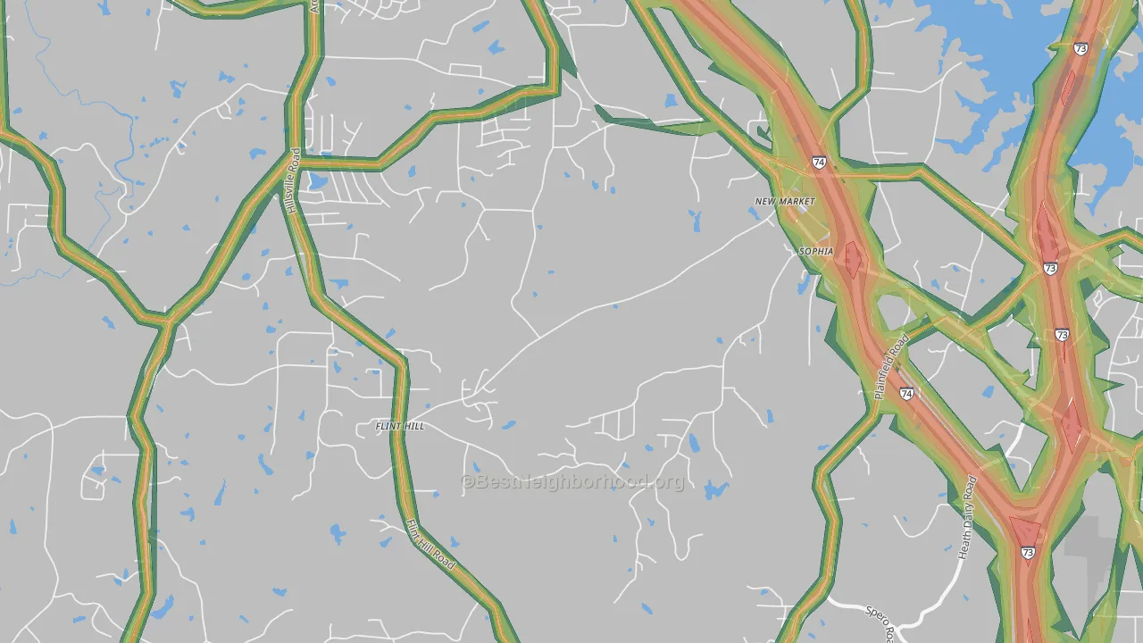 27350, NC Map of Noise Levels in 27350