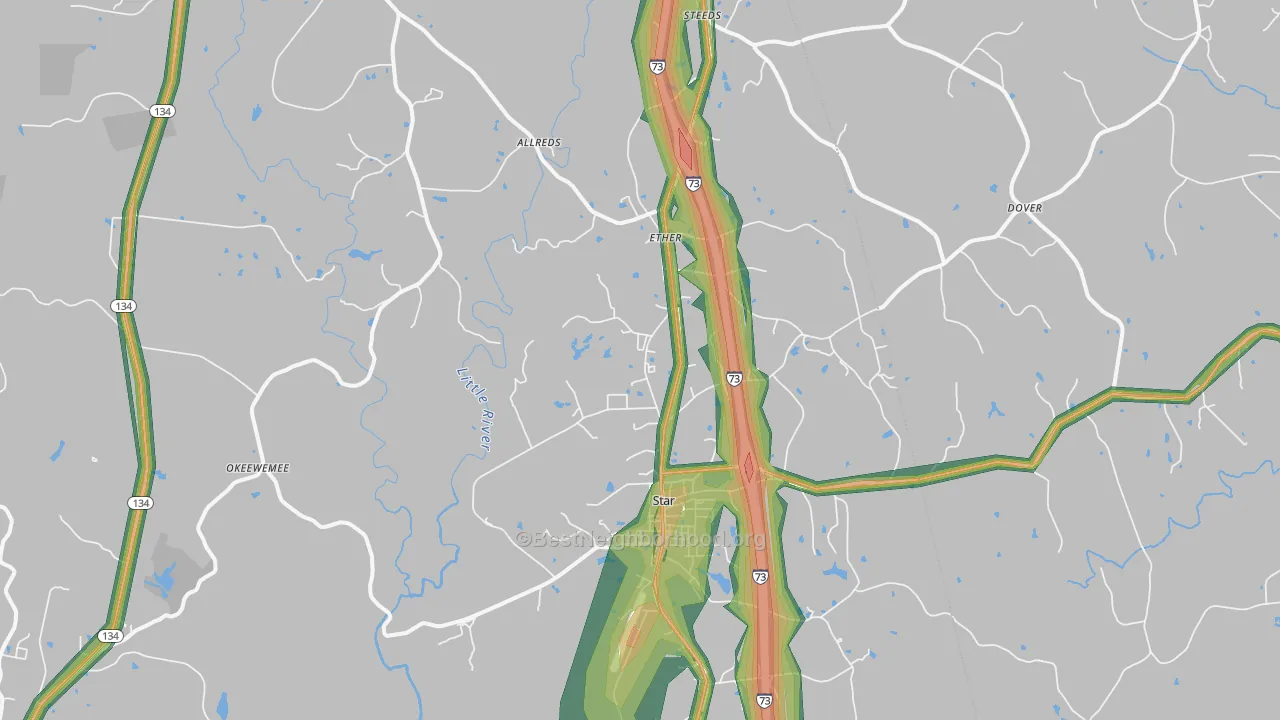 27356, NC Map of Noise Levels in 27356