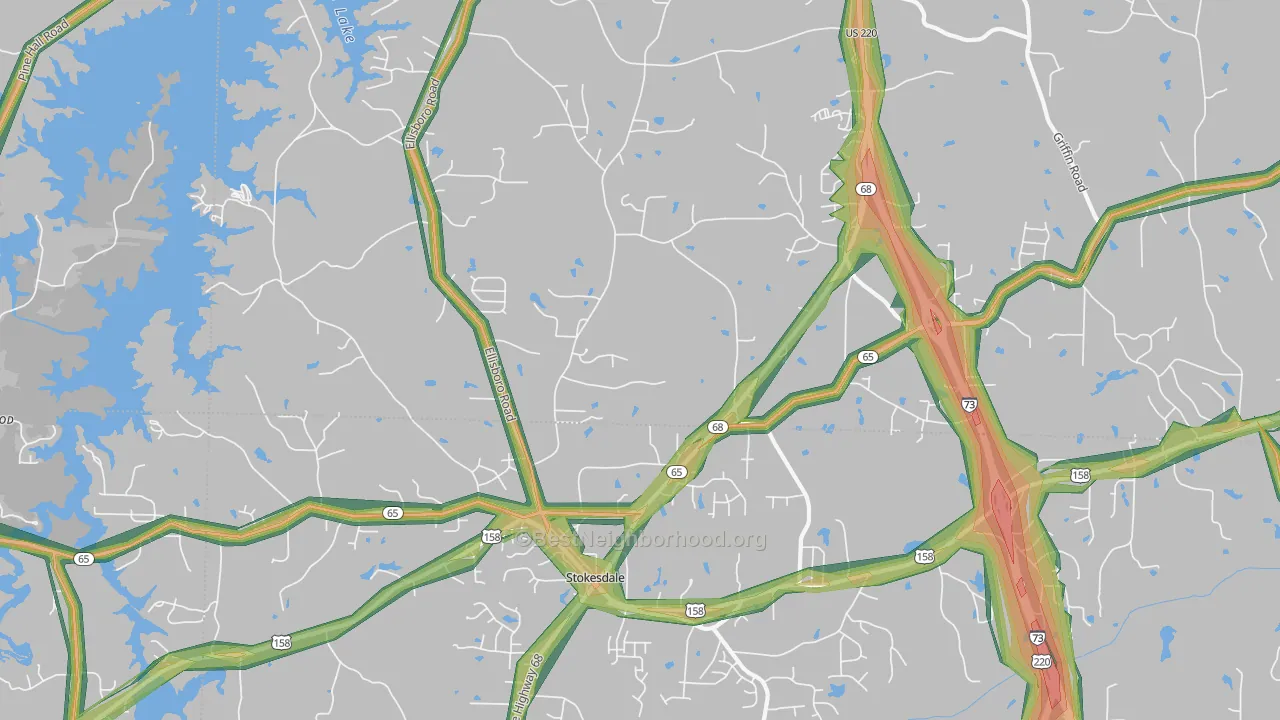 27357, NC Map of Noise Levels in 27357