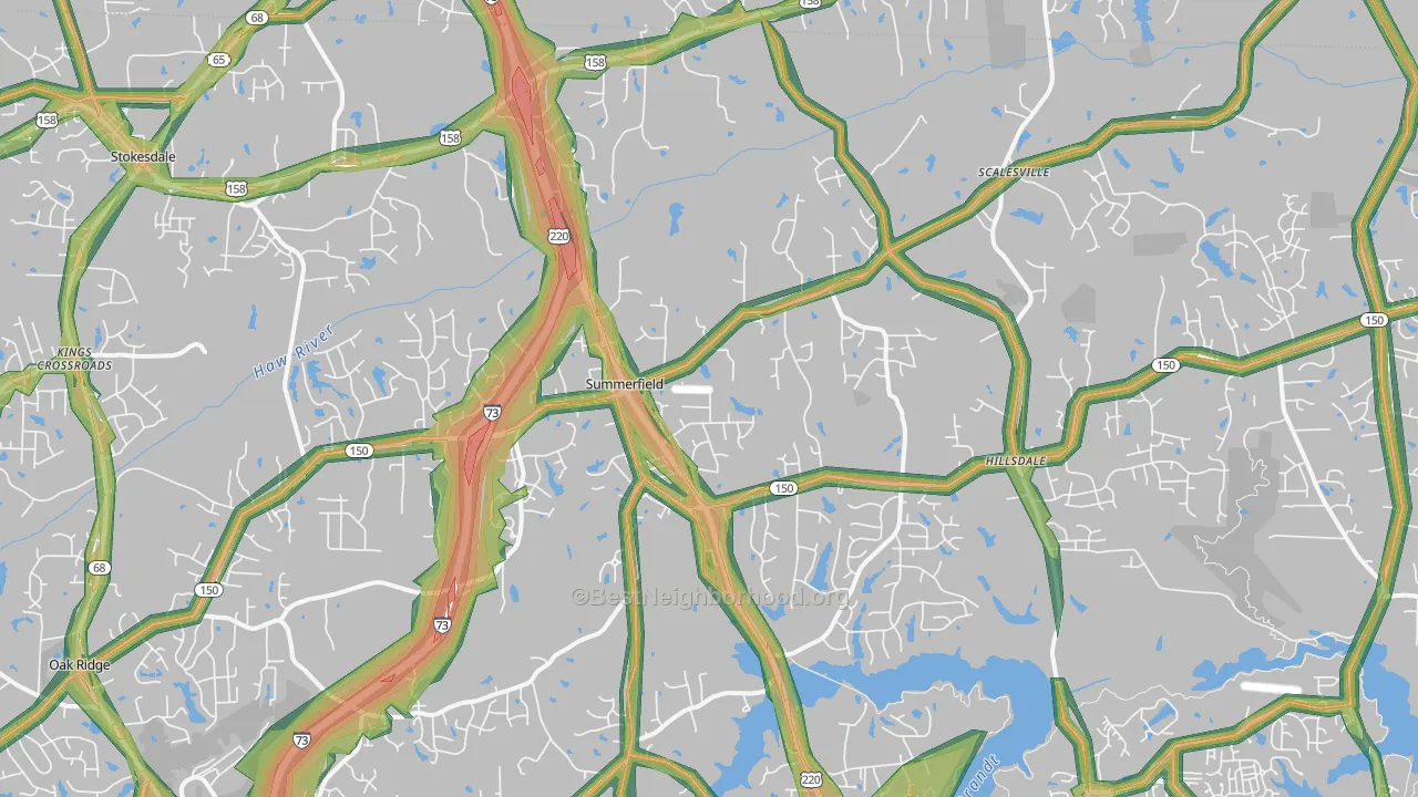 27358, NC Map of Noise Levels in 27358
