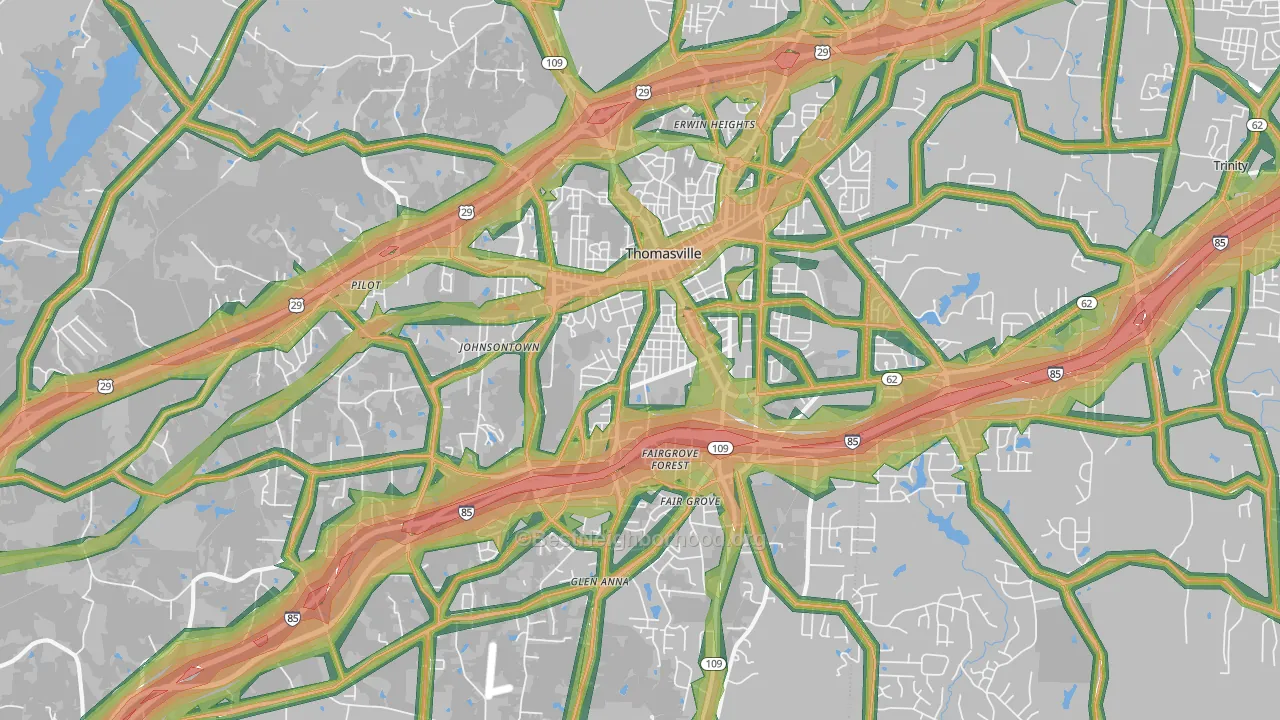 27360, NC Map of Noise Levels in 27360